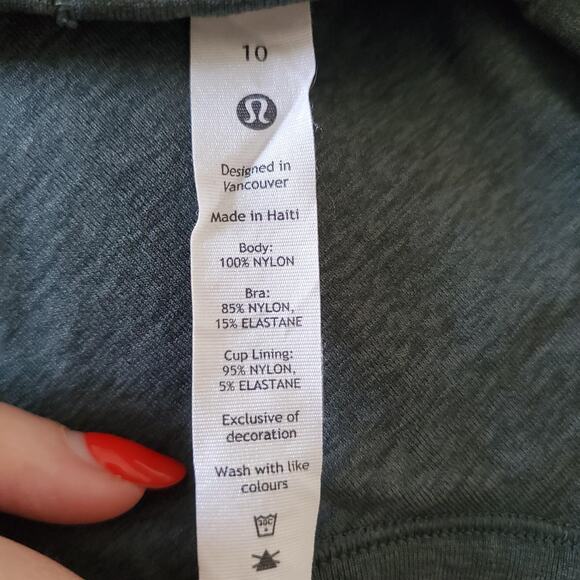 Lululemon Tank Top Womens 10 Ribbed Built In Bra Racerback Yoga Gym LW1AX1S - Picture 3 of 8